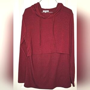 🎉Host Pick🎉 [GINKANA] Maternity Nursing Hoodie ☆Lift Up Top Half《M》Burgandy